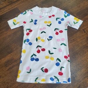 Hanna Andersson Girls Short John Pajama Top, Size 5 (110 cm), Cherry Print